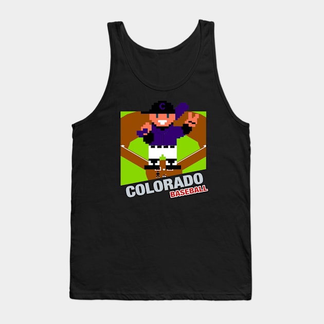 Colorado Baseball 8 bit pixel art cartridge design Tank Top by MulletHappens